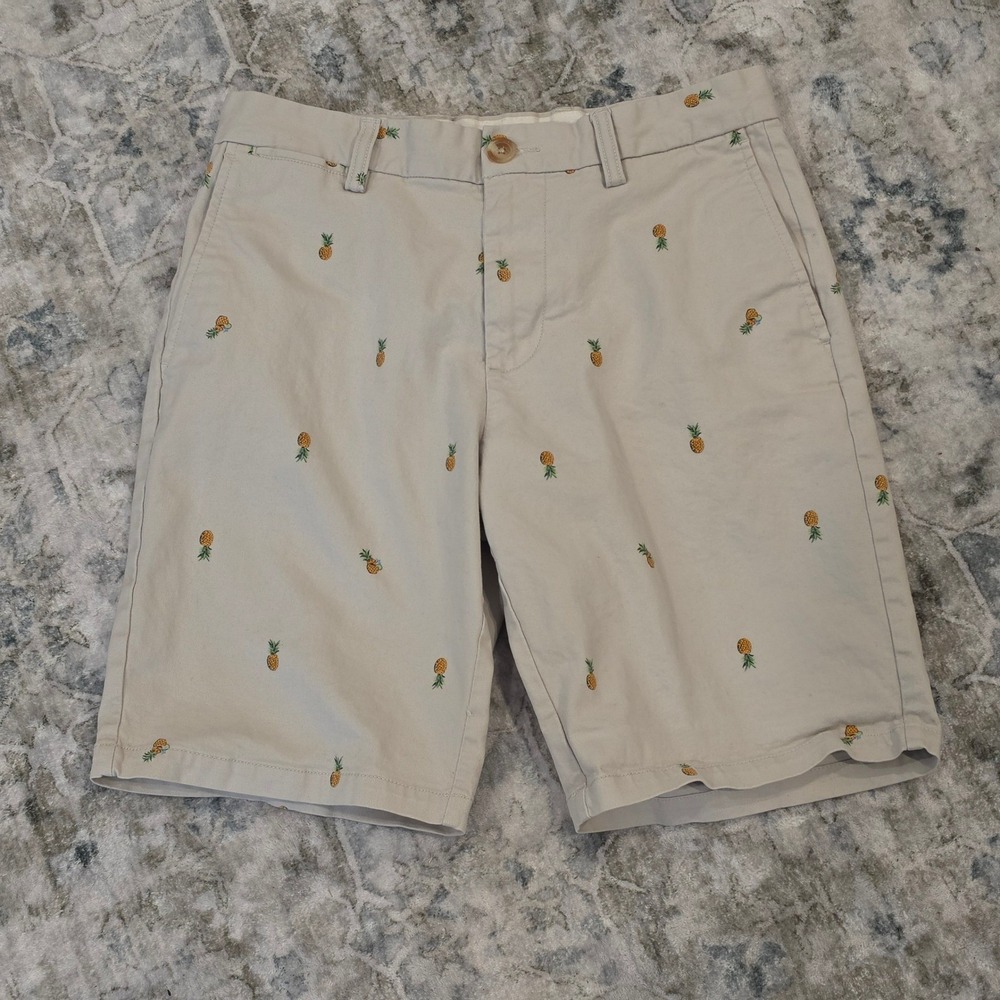 Old Navy Mens Ultimate Slim Built-In Flex Pineapple Khaki Chino Shorts Size 29